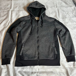 Men's Hudson & Barrow Gray & Black Full-Zip Hoodie L